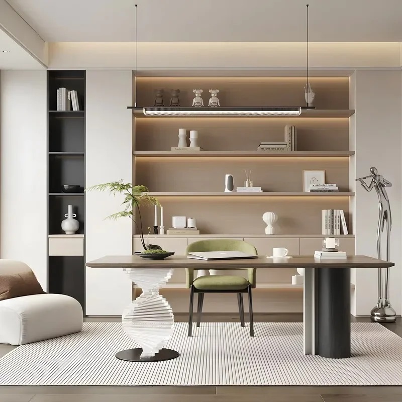 for Customized Modern Eco-friendly Integrated Floor-to-ceiling Wooden Vertical Bookshelf Space-saving Home Offices
