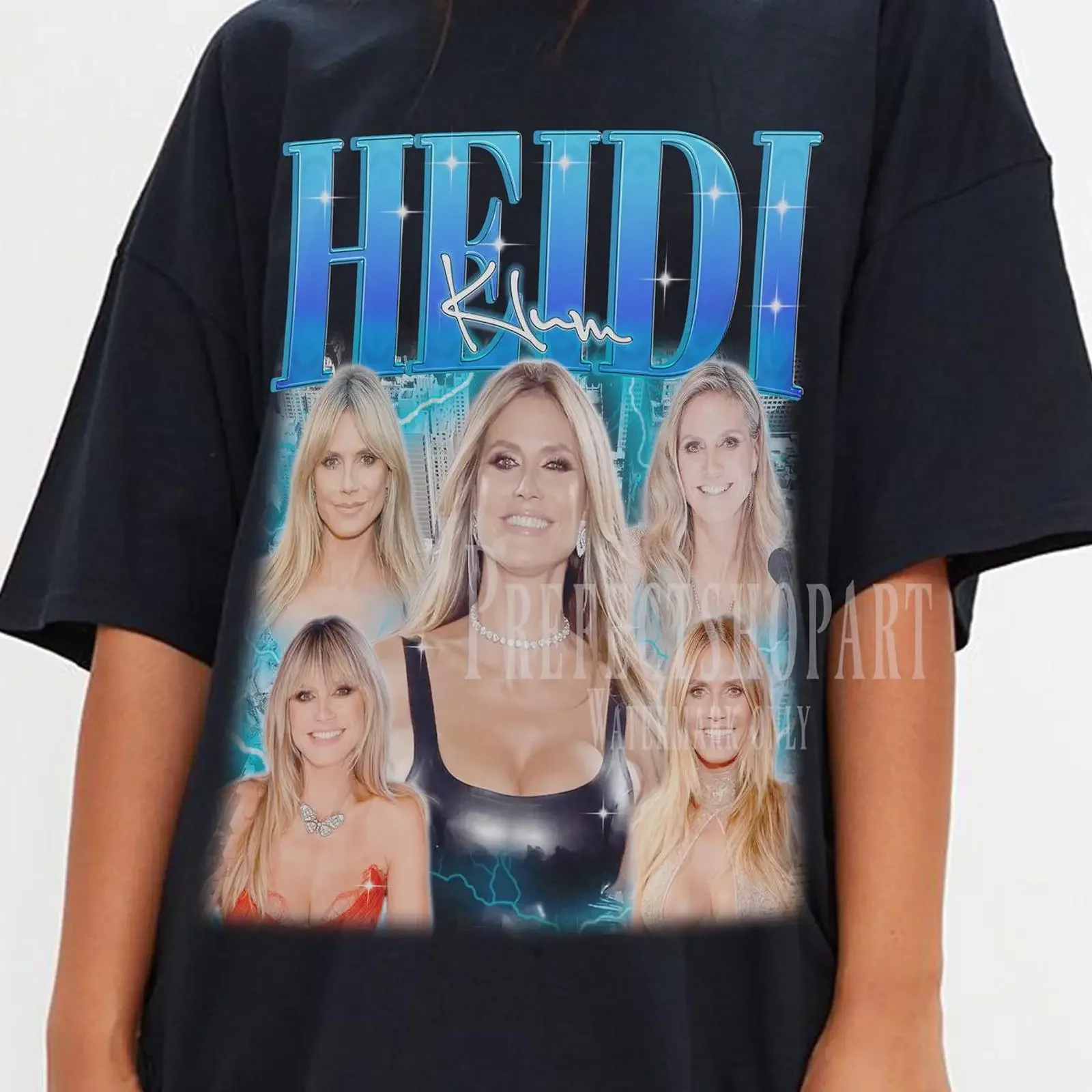 HEIDI KLUM Vintage T Shirt Homage Fan Retro 90s Sweater Merch  vintage Washed Stretched streetwear designer clothes