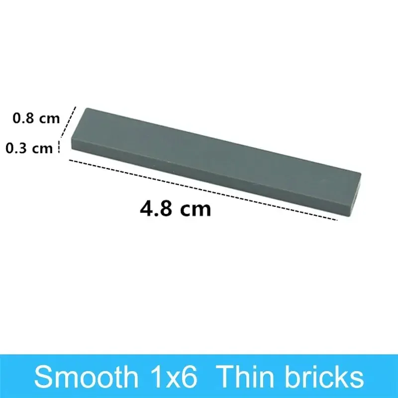 50pcs Assembles Particles Smooth Flat Tile 1x6 Building Blocks Thin Figure Bricks Educational Creative Toy Compatible With 6636