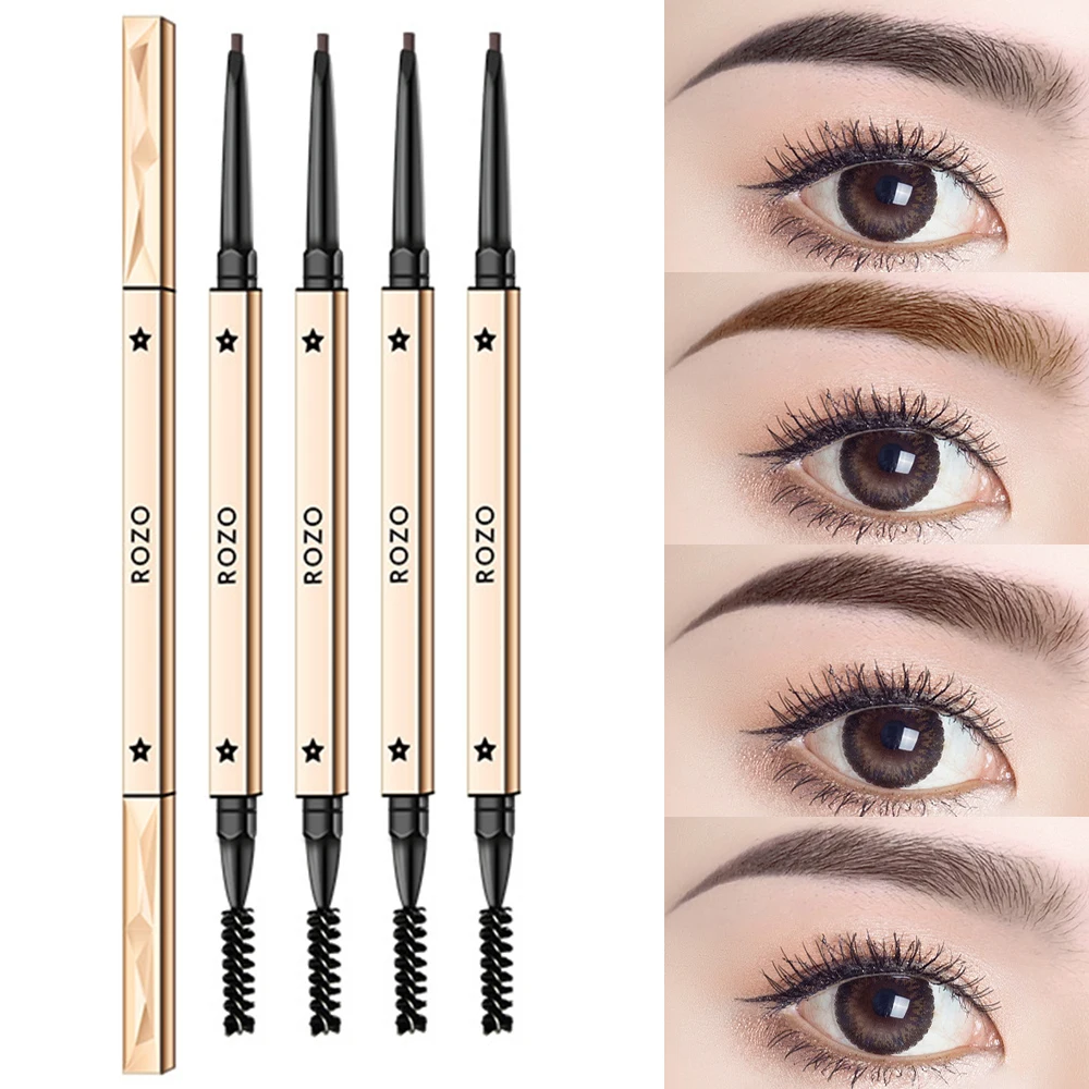 Double Head Eyebrow Pencil Outline Shadow Lying Silkworm Eyeliner Waterproof Non-smudge Long Lasting Colorfast Eyebrow Pencil