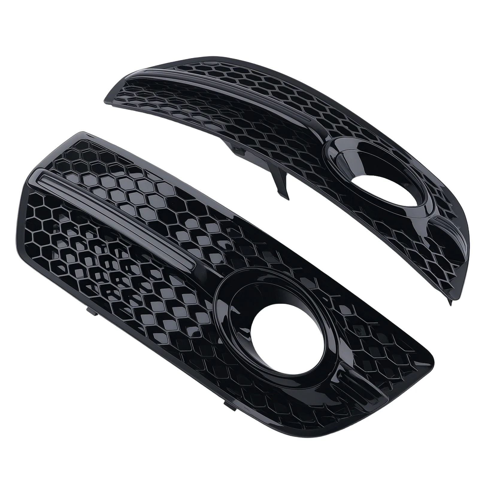Pair L＆R Front Bumper Fog Lamp Grille Cover for Audi Q5 2009-2012 8R0807682A01C
