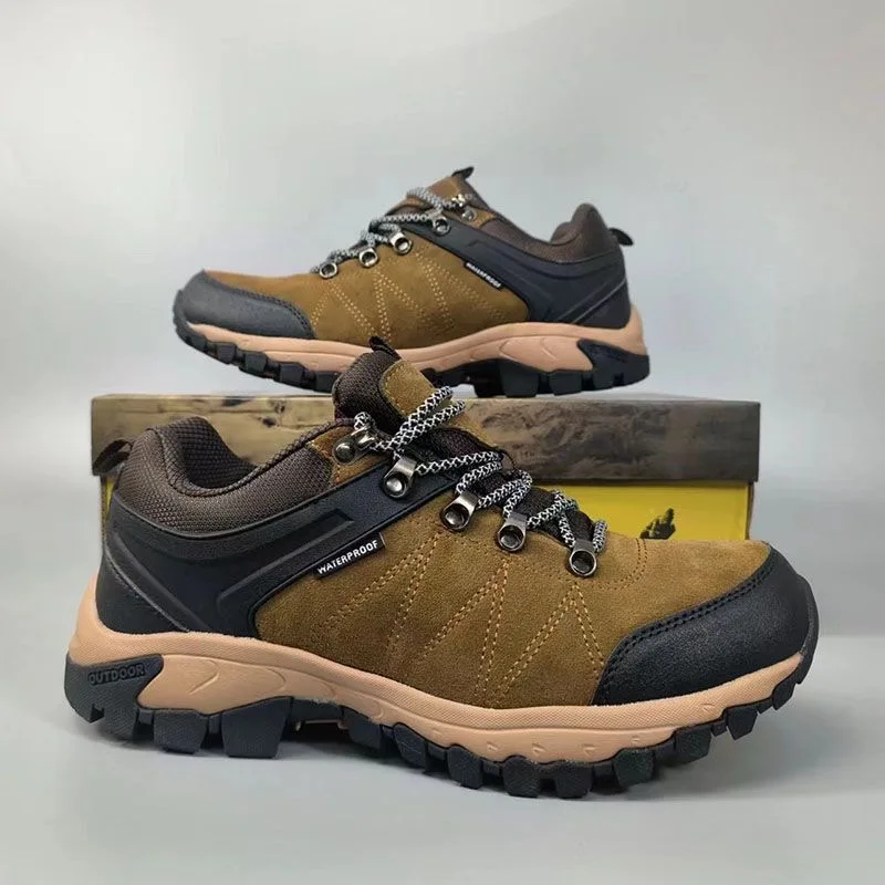 

Профессиональная спортивная походная обувь для мужчин, серо-коричневая охотничья обувь, мужская противоскользящая обувь для скалолазания, водонепроницаемая треккинговая походная обувь
