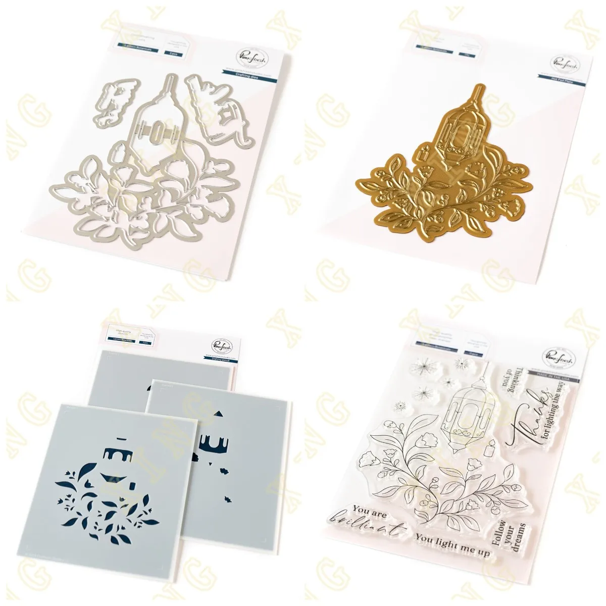 

New Lantern Botanicals Metal Cutting Dies Clear Stamps Stencil Hot Foil Scrapbook Diary Decoratio Embossing Template DIY Card