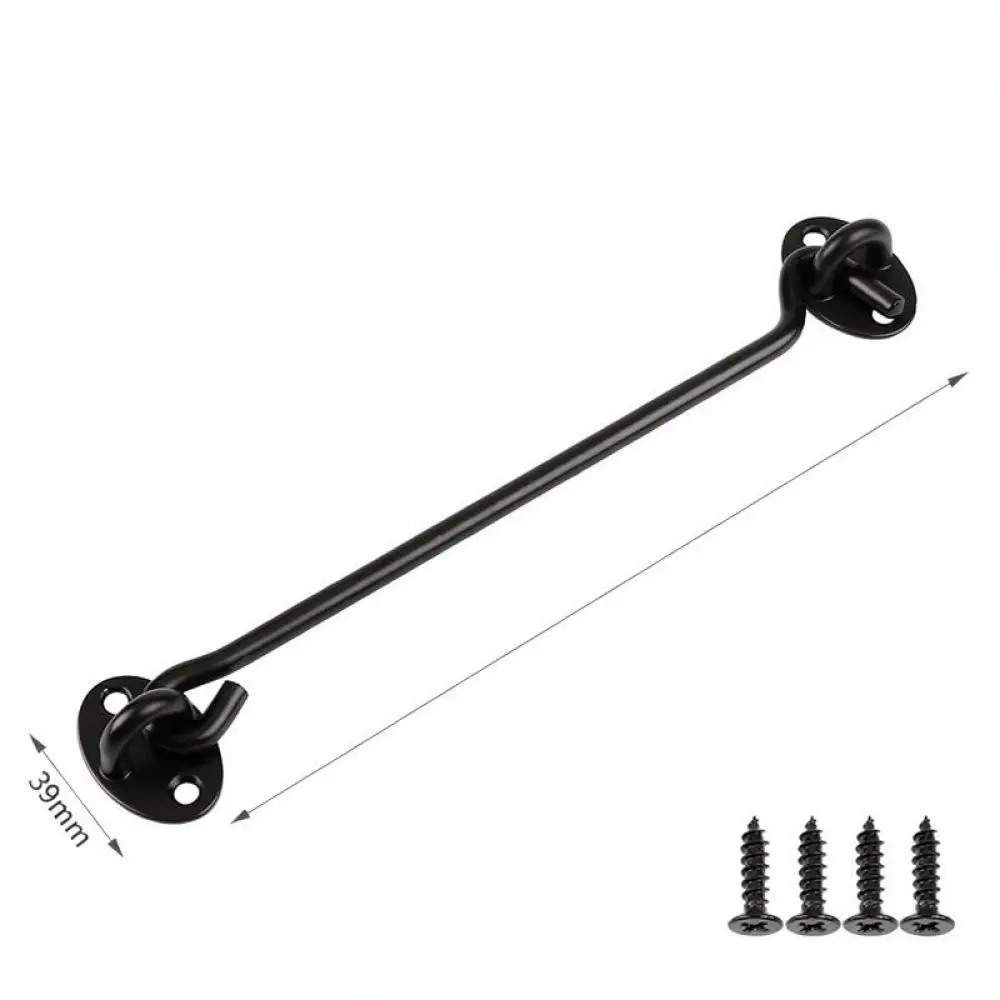 Heavy Duty Stainless Steel Wind Hook Black Door Window Latch Security Hardware Gate Catch Silent Holder Fixing Tool