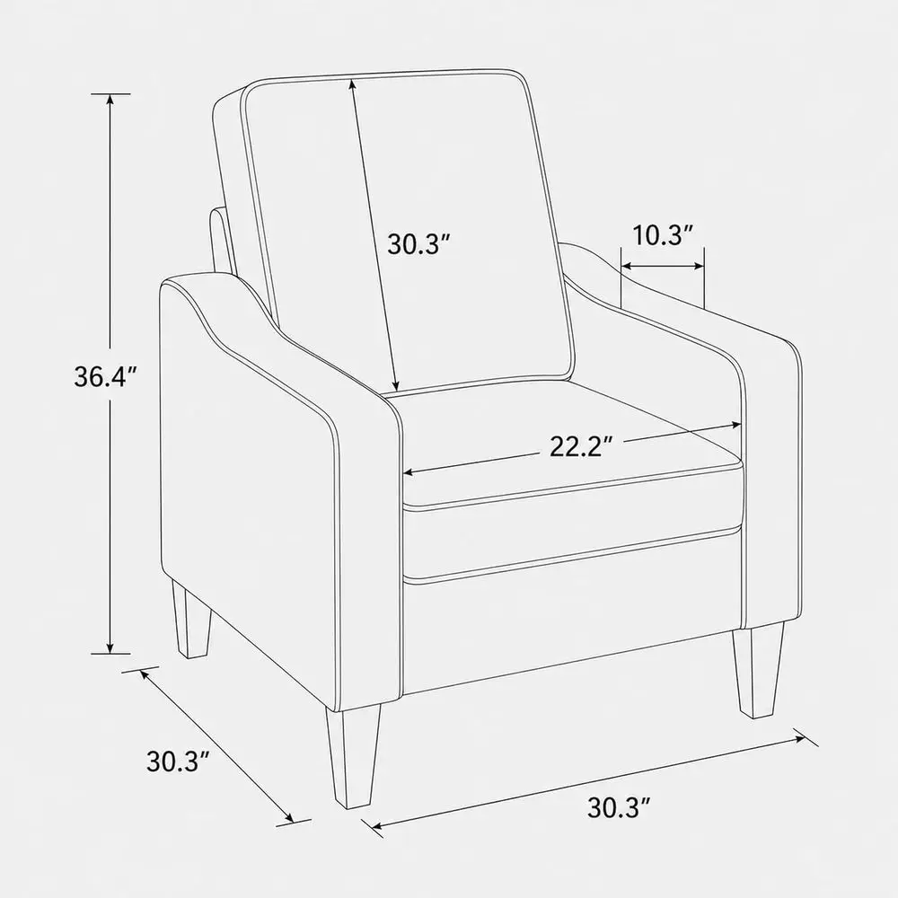 Century ern Reading Chair or edroom,Oice and Waiting Room, Comy Accent Chair or Living Room,Upholstered Armchair Single Soa Chai