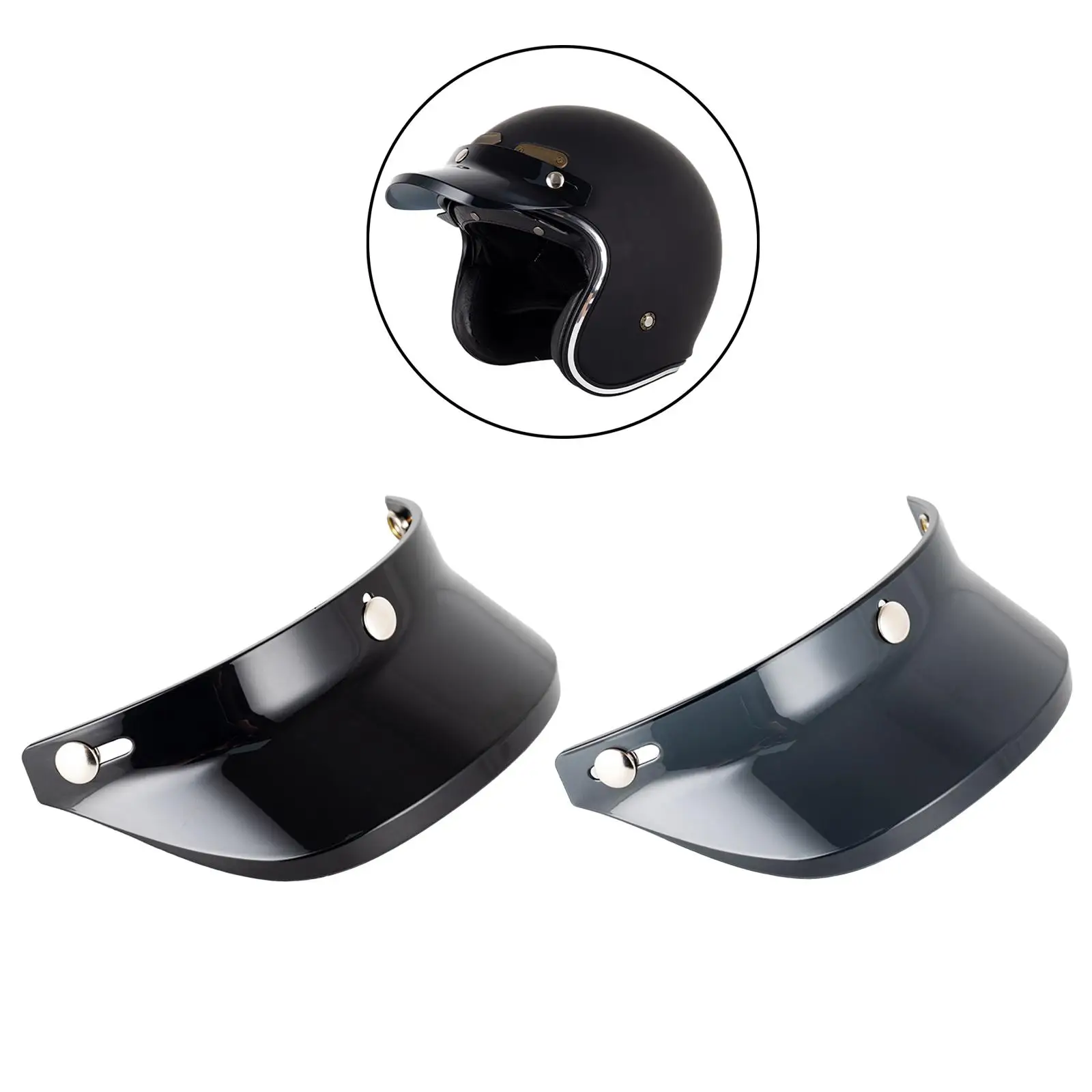 3/4 오픈 페이스 헬멧용 헬멧 피크 쉴드 3 스냅 교체 부품