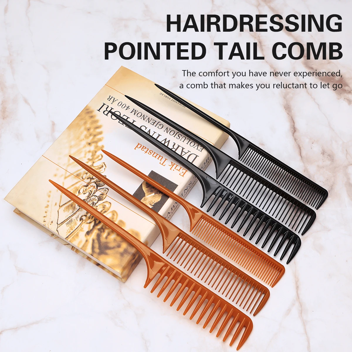 3Pcs Wide Tooth Rat Tail Comb Set, Large Medium Thin Teeth Hair Sectioning Teasing Comb,  For Salon Barber Haircut Perm Dye