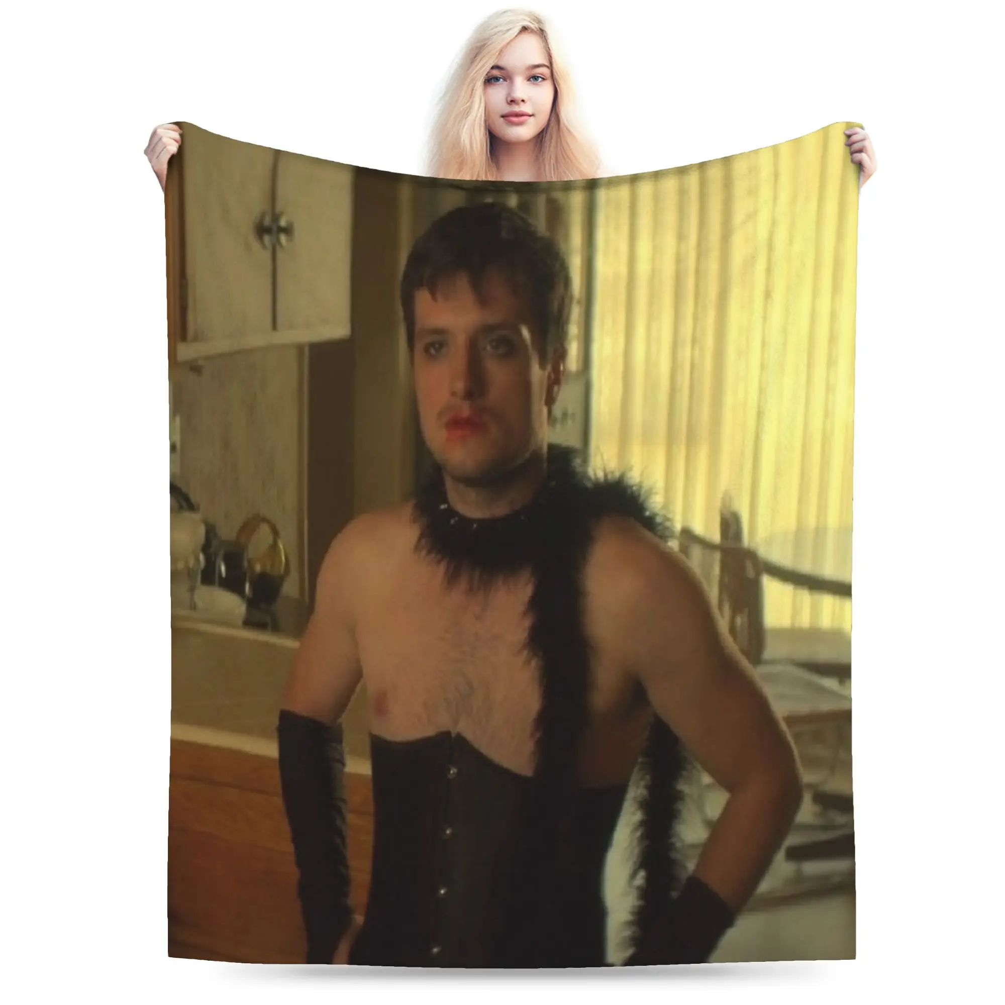 Josh Hutcherson -   Blankets Velvet He Looks Great Relax Ultra-Soft Throw Blanket for Bedroom Rug Piece