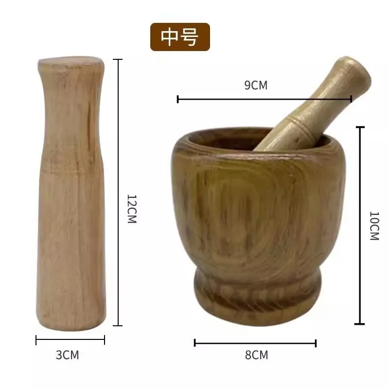 Garlic Masher Customized Natural Solid Wood Grinder Manual Bowl Environmental Kitchen Utensil