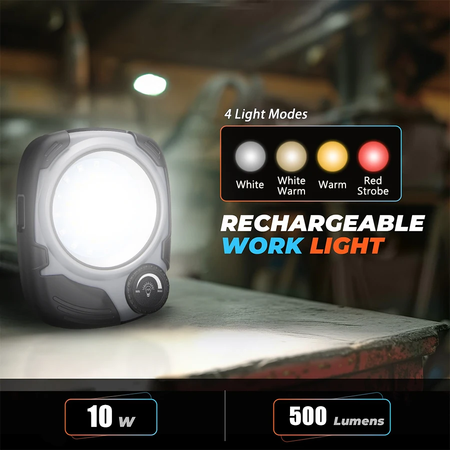 

C5 Built-in Battery Rechargeable Portable Work Lanterns With Magnetic/Hook Outdoor Camping Lamp Emergency Working edc Flashlight