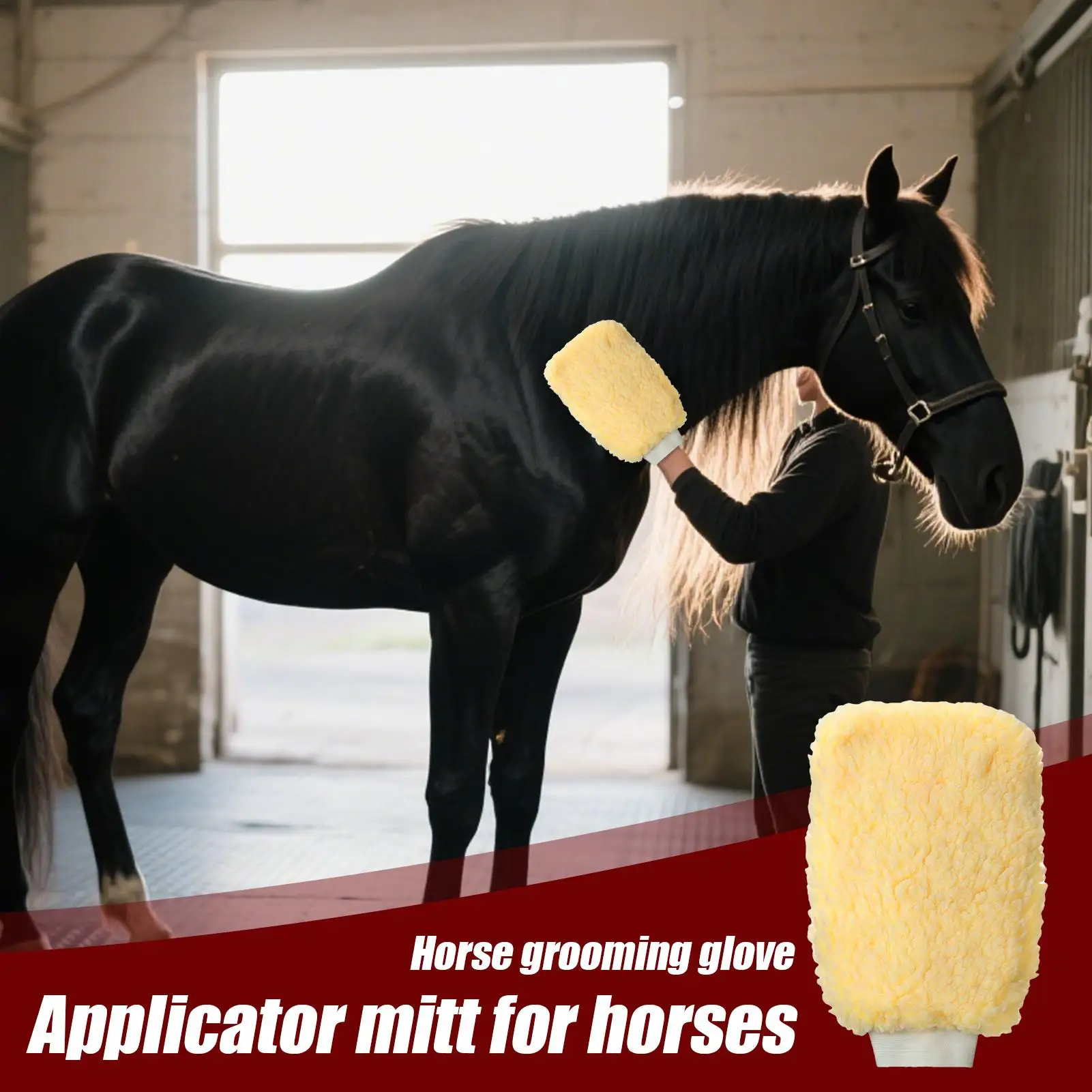 قفاز قضيب القراد للخيول، قفاز العناية بالصوف لتنظيف الاستحمام، قفاز حيوانات متعدد الوظائف للقطط والكلاب والأرنب