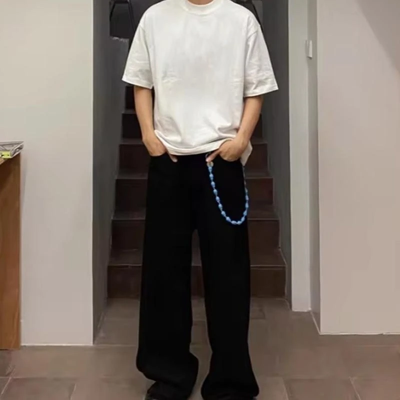 C1FC Stylish Blue Acrylic Skull Chain for Pants Versatile Metal Accessory Suitable for Hip Hop and Punk Fashion Lovers