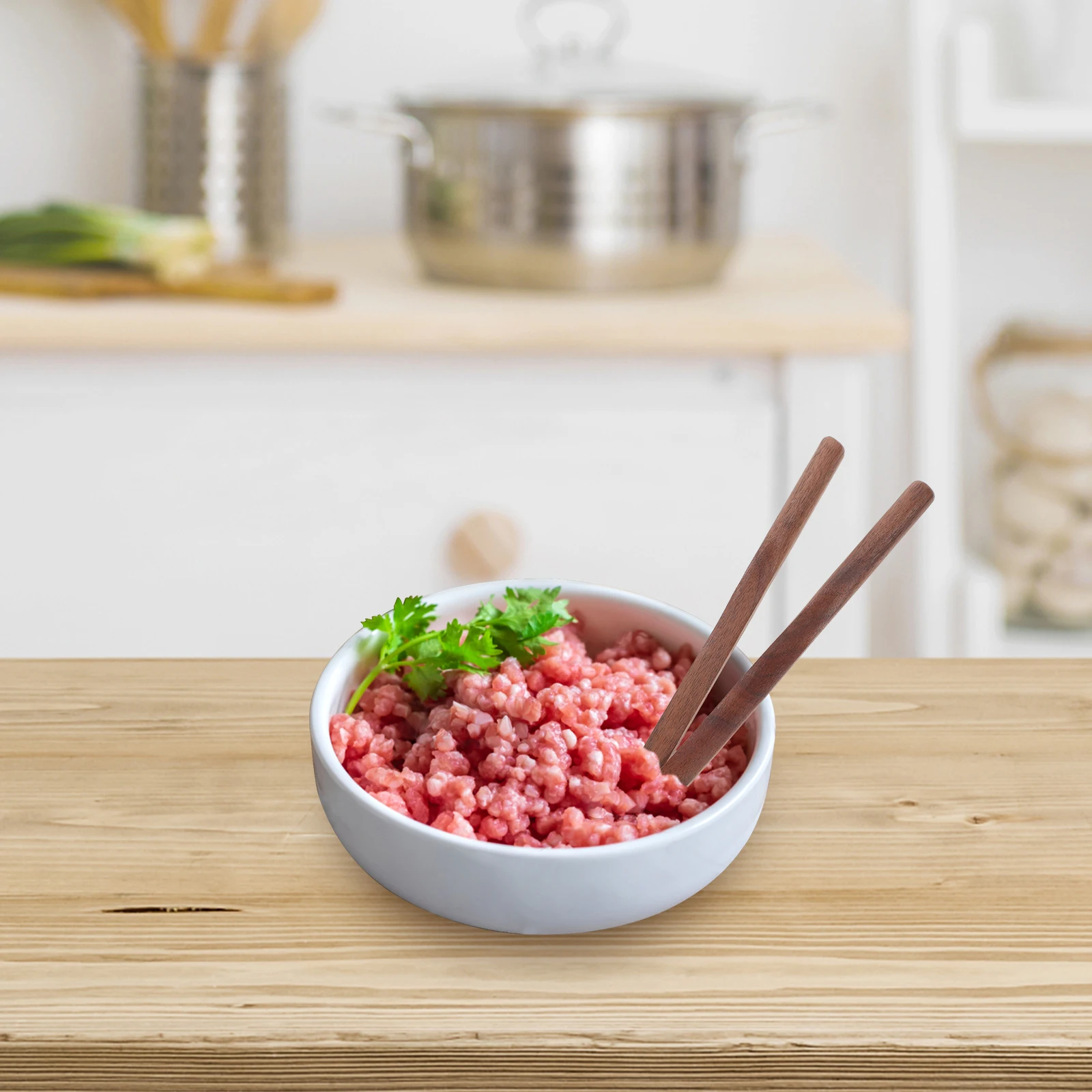 

Wooden Flour Mixing Spoon 2pcs for Dumpling Fillings Stirring Stick Kitchen Cooking Tool Wonton Making Sourdough Bread Paddle