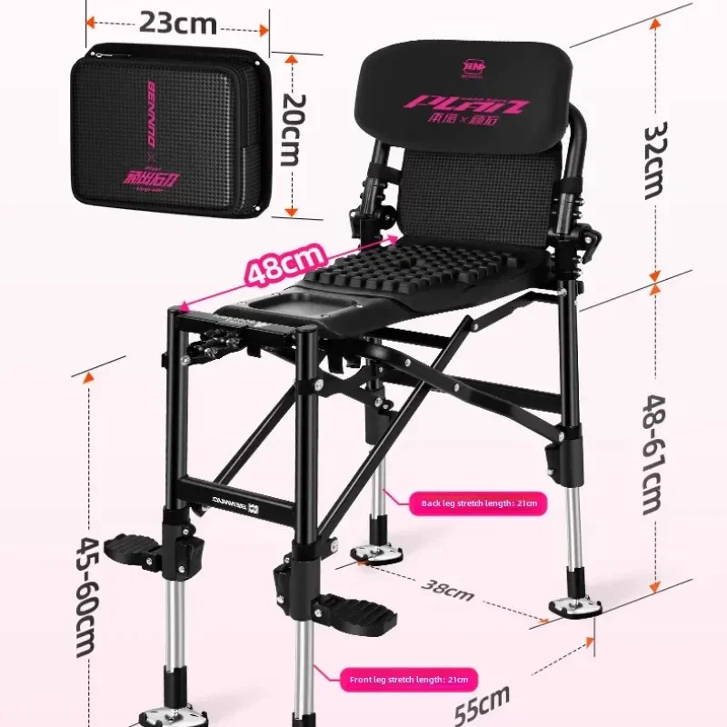 CD28: Silla de pesca maestra europea, silla de doble pala, asiento reclinable con sombrilla, cojín de PU, para sesiones de pesca largas