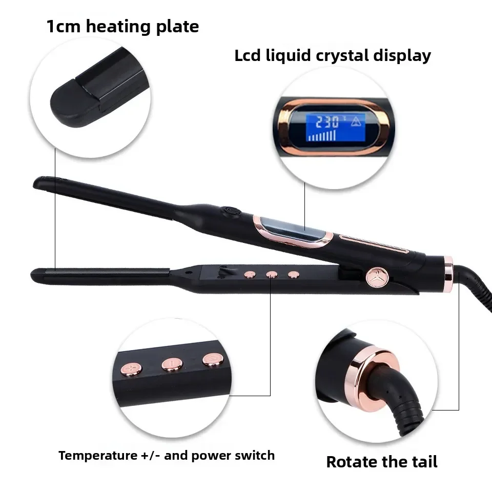 

High quality Narrow Plate Hair Straightener Bangs Mini Hair Straightener Small Splint Dual-purpose Men Do Not Hurt Hair Portab
