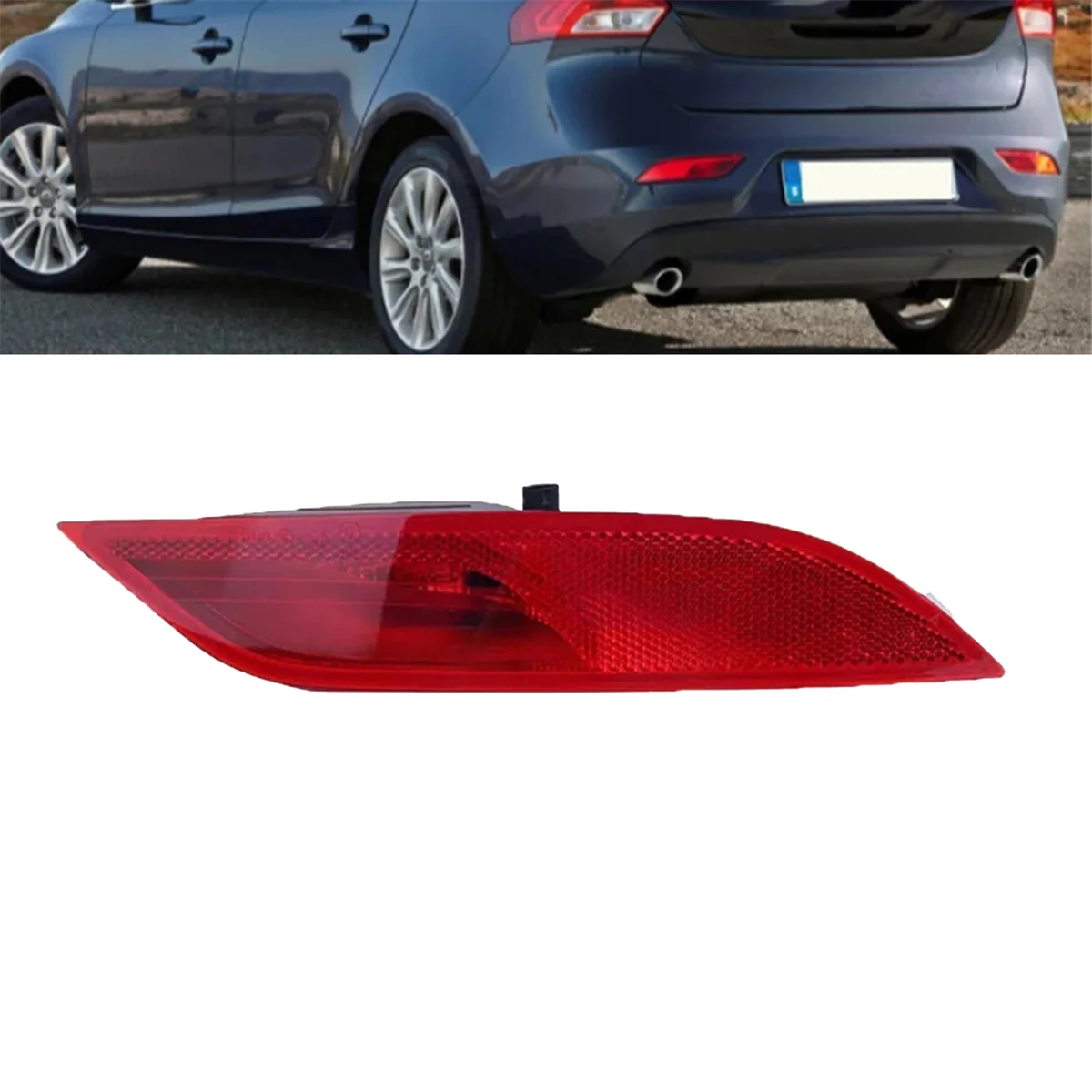 

JAS-1Pair Car Rear Bumper Brake Reflector Lamp 31395550 31395551 for Volvo V40 2013-2018 Taillight Fog Stop Warning Light