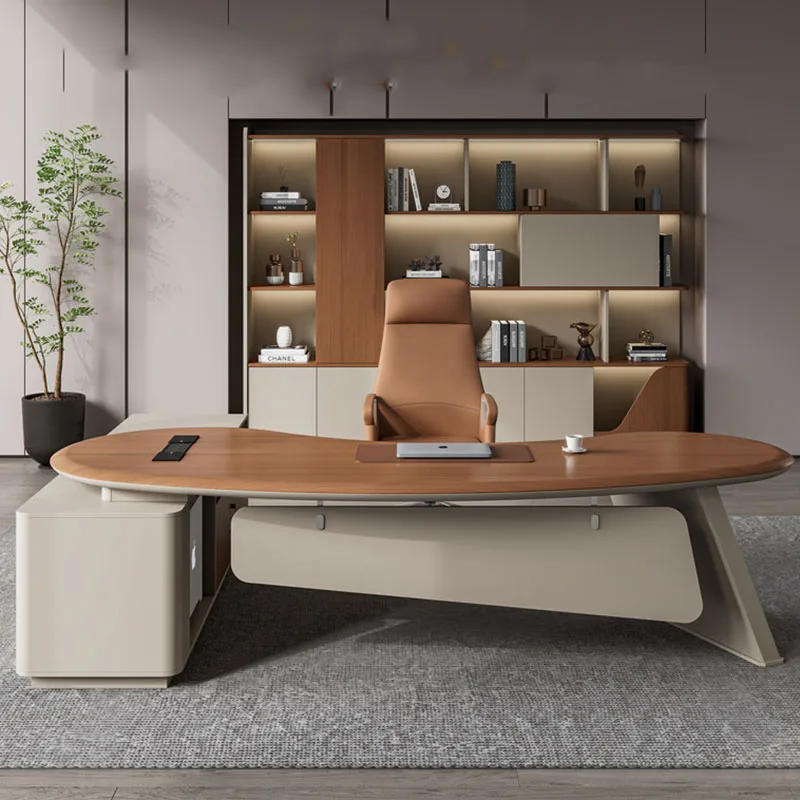 Display Conference Office Desk Executive Reception Design Office Desk Wood Monitor Universal Display Biurko Commercial Furniture