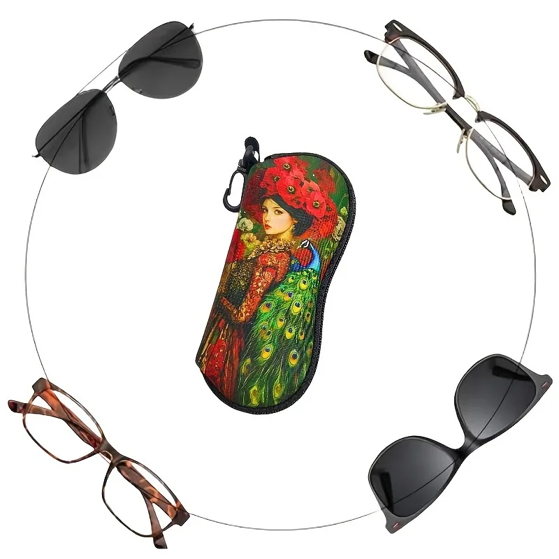 Sunglasses Case Colorful Fashion Eyewear Storage Leather Eyewear Case Portable Printed Glasses Box For Travel Pocket Backpack