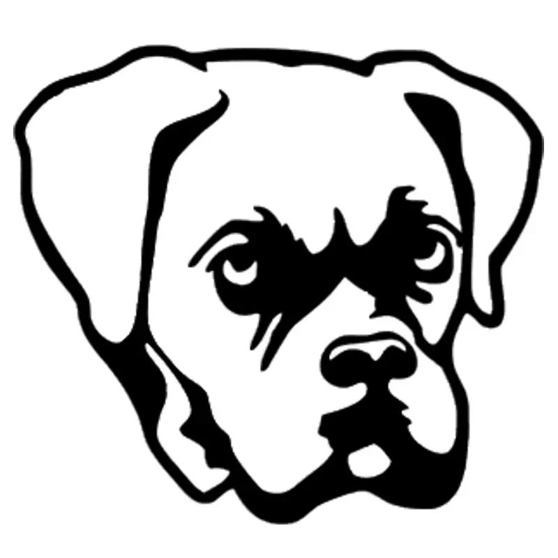 Black/Silver 11.4*10.3CM Boxer Dog Car Stickers Cute Waterproof Vinyl Decal Motorcycle Car Styling Decorative Accessories
