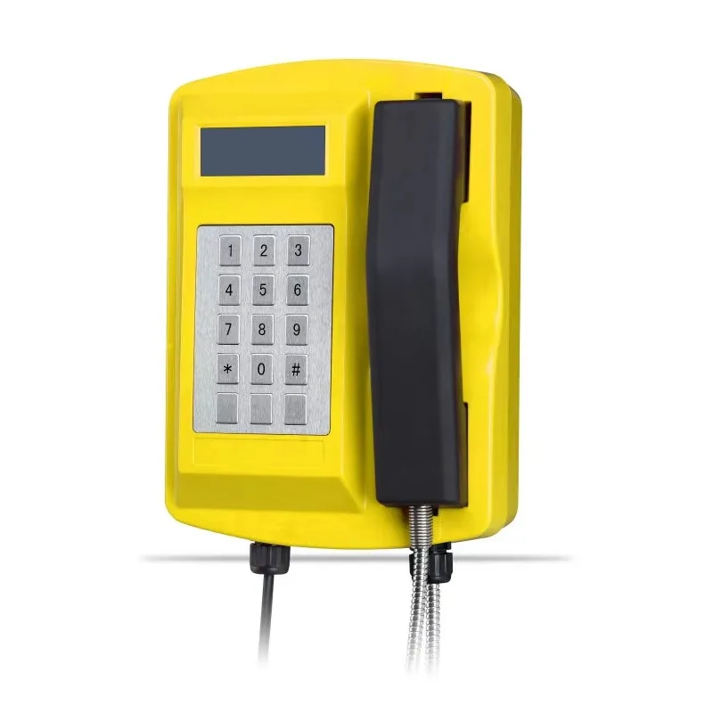 Outdoor Corded Telephones New PABX Telephone with Weather-Proof LCD Screen System Moisture and SIP Protected for Mines