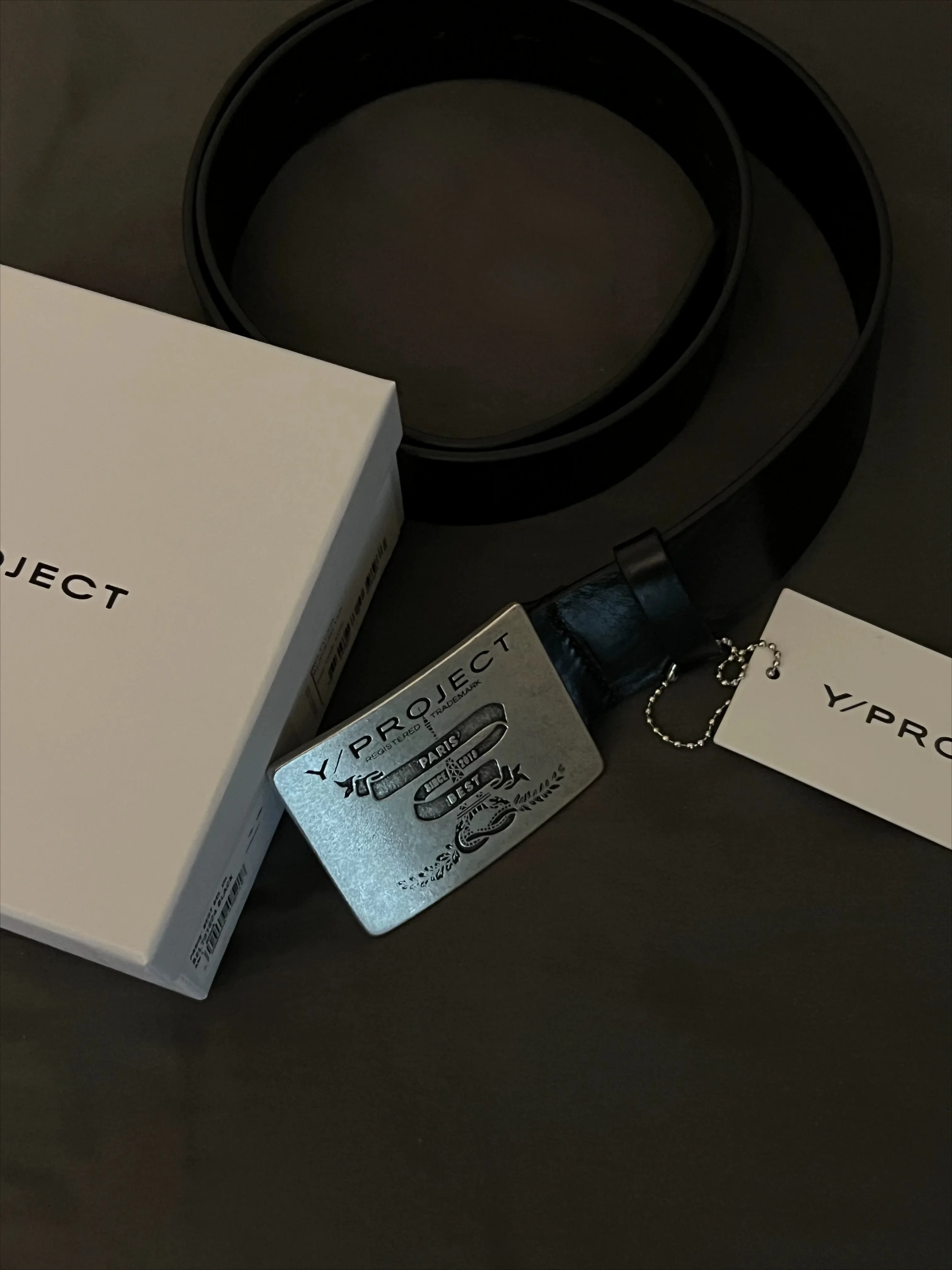 Y/project 23SS old silver leather belt Italian leather personalized simple belt