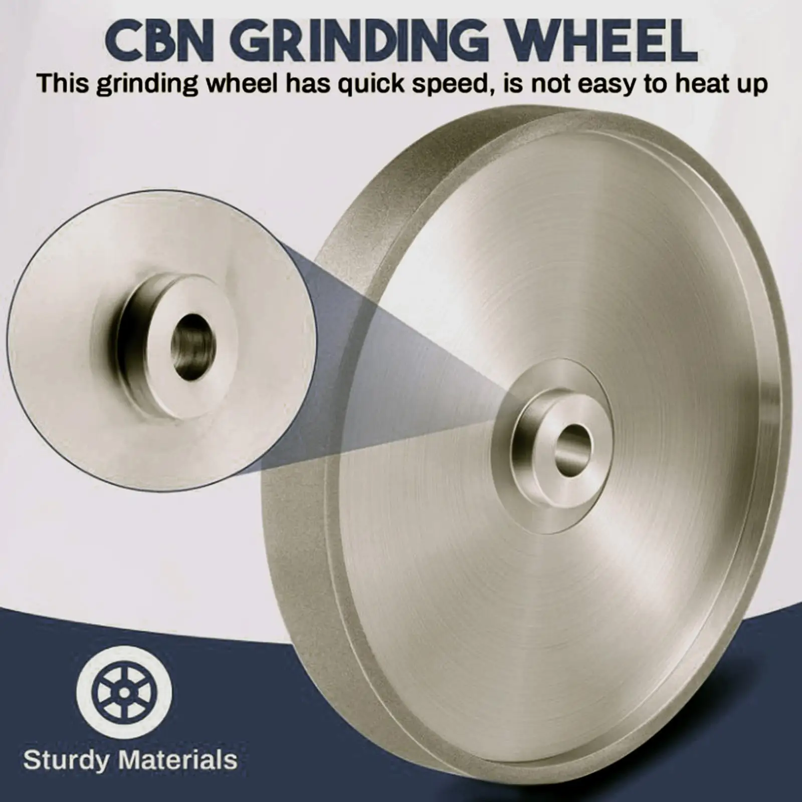 Cbn Grinding Wheel High Compressive Strength Accessory Sturdy Flat Sanding Wheel 1"Wide for Sharpening High Speed Steel Tools