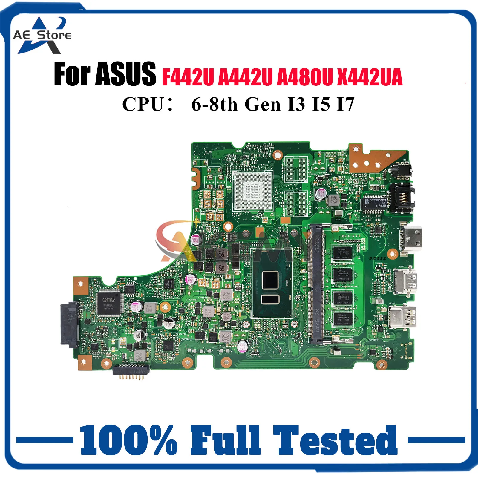 

X442UA Материнская плата для ноутбука ASUS A442U F442U X442UAR X442UQ X442UNR X442UR X442URR X442UF X442U A480U Материнская плата I3 I5 I7 CPU
