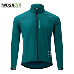 WOSAWE Men Cycling Jacket Reflective Windproof Waterproof Mountain Bike MTB Wind Coat Running Riding Road Bicycle Windbreaker