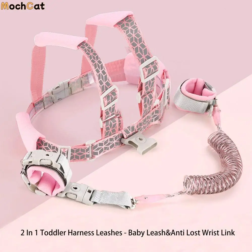 

Steel Wire Toddler Harness Leashes Breathable Soft Children Harness Comfortable 2 in 1 Adjustable Baby Leash Strap