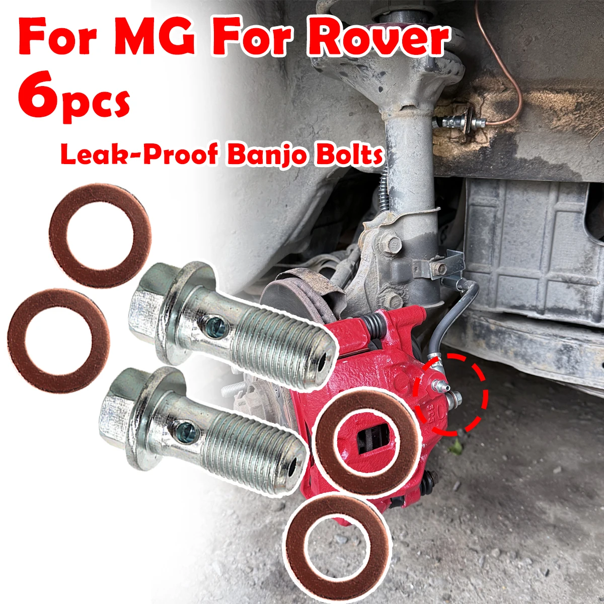 

1/2kit Front Rear Left Right Caliper Hose Lines Banjo Bolts Copper Sealing Washers For Rover MG ZR ZS Rover MGF MGTF 1995-2009