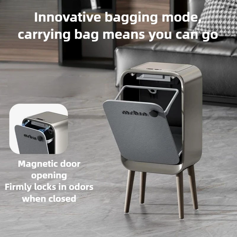 20L Automatic Sensor Trash Can Smart Intelligent Electric Kitchen Garbage Bin Luxury Bedroom High Foot Litter Bin Home Cleaning