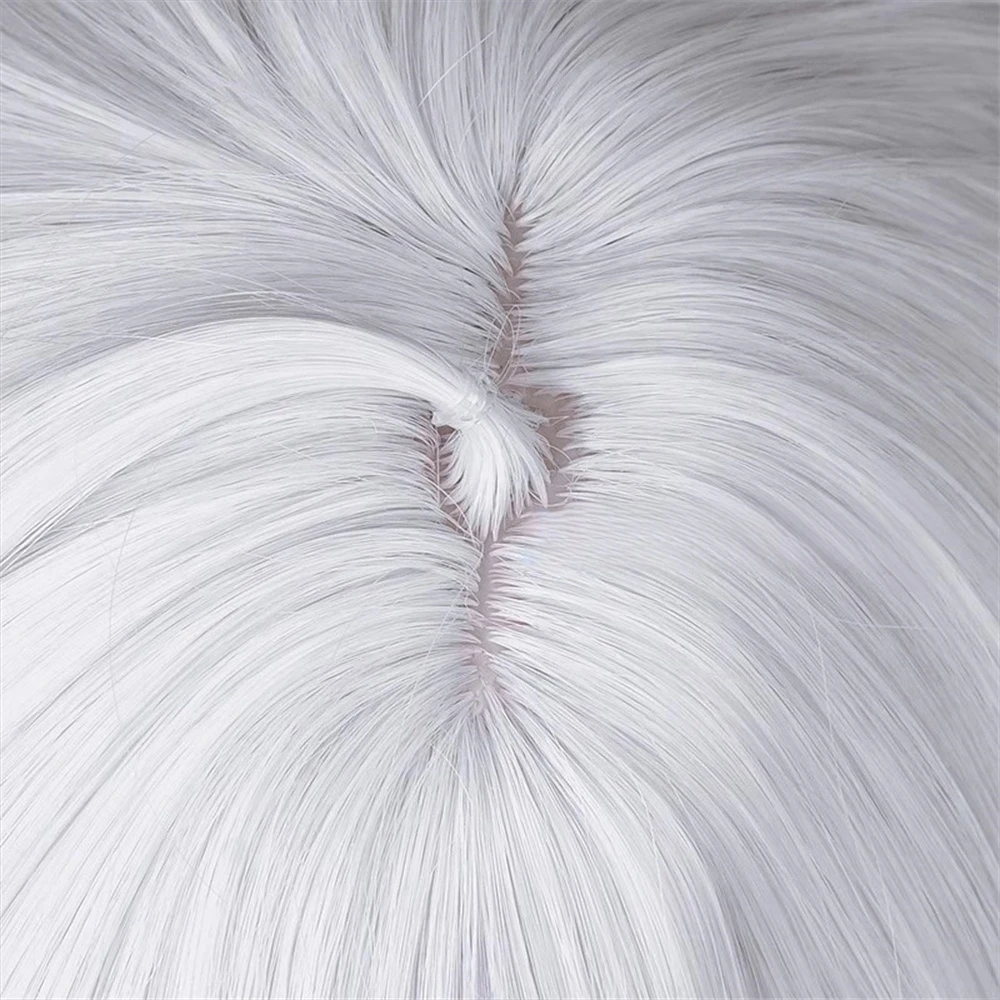 LOL Briar Cosplay-Perücke, 42 cm lang, silberfarben, weiß, dunkelrosa, Farbverlaufsperücken, hitzebeständiges Kunsthaar