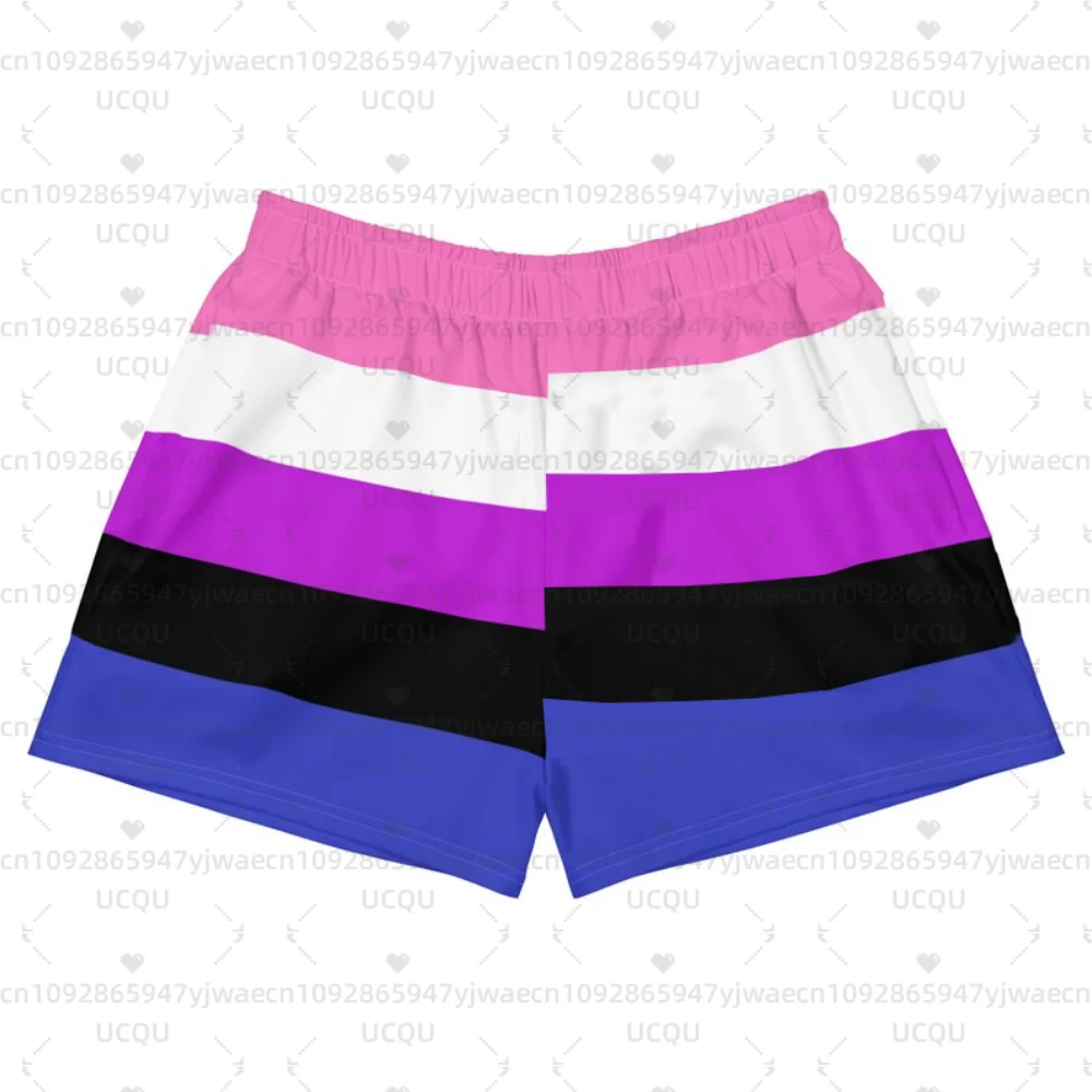 Rainbow Stripe Festival Shorts Yume Kawaii Shorts Pastel Goth Kleidung Pride Run Swim Gym Workout Damenshorts – Detail 5