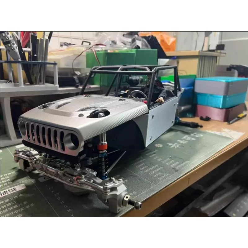 3D Printed Interior Kit for 1:10 Vanquish Products H10 Optic RC Crawler,Steering Wheel Linkage,Fits 1/12 Figure/Cockpit Interior