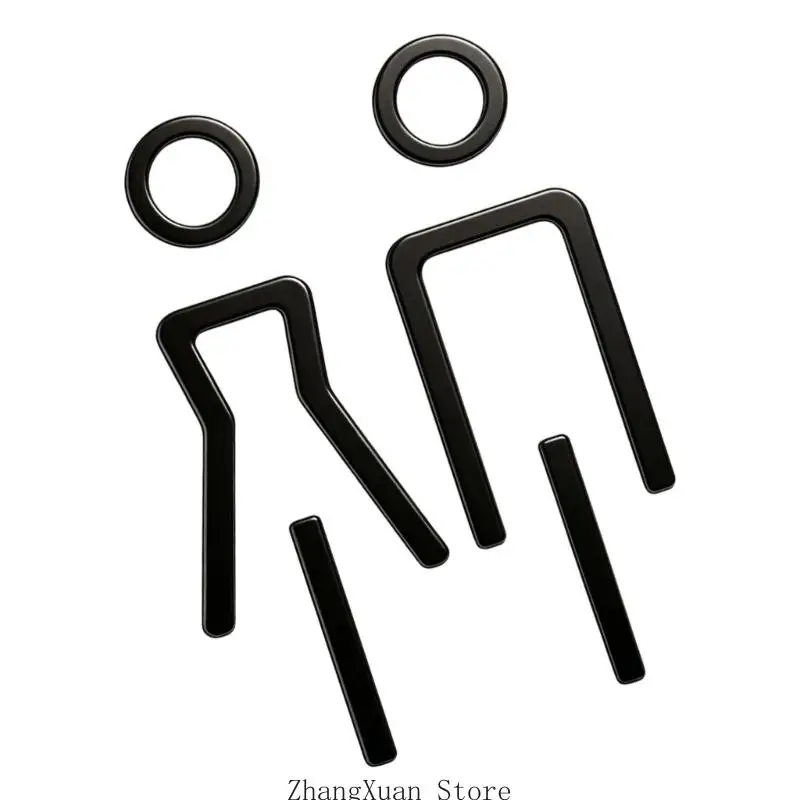 Toiletten-Identifikationsschild-Set aus Acryl, Türschilder für Männer und Frauen, WC-Beschilderungsaufkleber mit erhabener – Detail 7