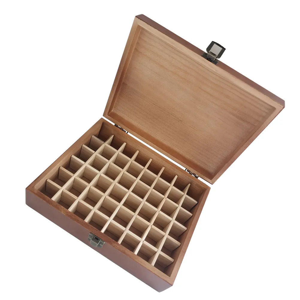 48 Slot Essential Oil Storage Box Wooden Organizer Holder Compact Design for 5 Ml Bottles Essential Oil Display Stand Travel