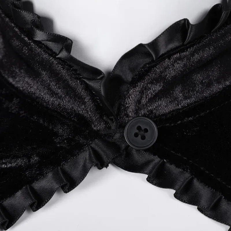 ضبابي تأثيري المخملية شال قصير فيلم ليزا فرانكنشتاين زي تمويه الكبار النساء لعب الأدوار فانتازيا ملابس الإناث هالوين #4