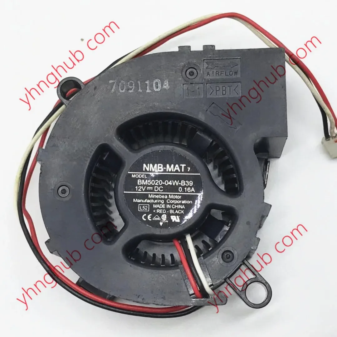 NMB-MAT BM5020-04W-B39 L52 DC 12V 0.16A 50x50x20mm 3-Wire Projector Cooling Fan
