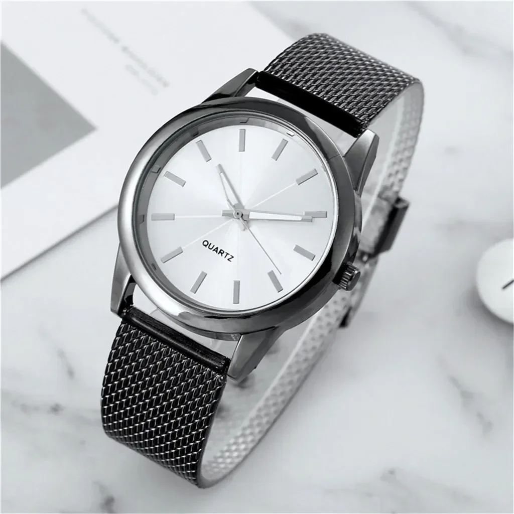 Moda bayan izle altın siyah saat paslanmaz çelik tel örgü bayanlar Quartz saat lüks Montre Femme kol saatleri Relogio Feminino