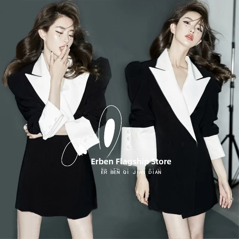 

Sexy Large Collar Goddess Style Women's Suit Skirt Photography Wardrobe Art Image Theme Female Fashionable Traditional Costume