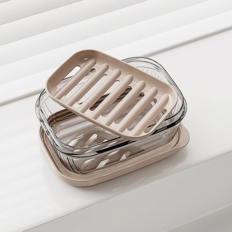 Travel Soap Dish Swimming Portable Sealed Soap Box Bathroom wWith Drain Tray Soap Rack  Container