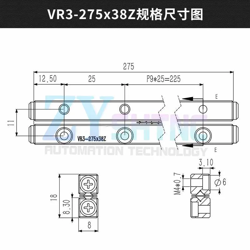 VR3 CRW3 NV3 SV Cross Roller Guide VR3075/3050/3100/3125 VR3-50/70/100/125/150 hoge precisie lineaire beweging Hoge snelheid, laag geluidsniveau