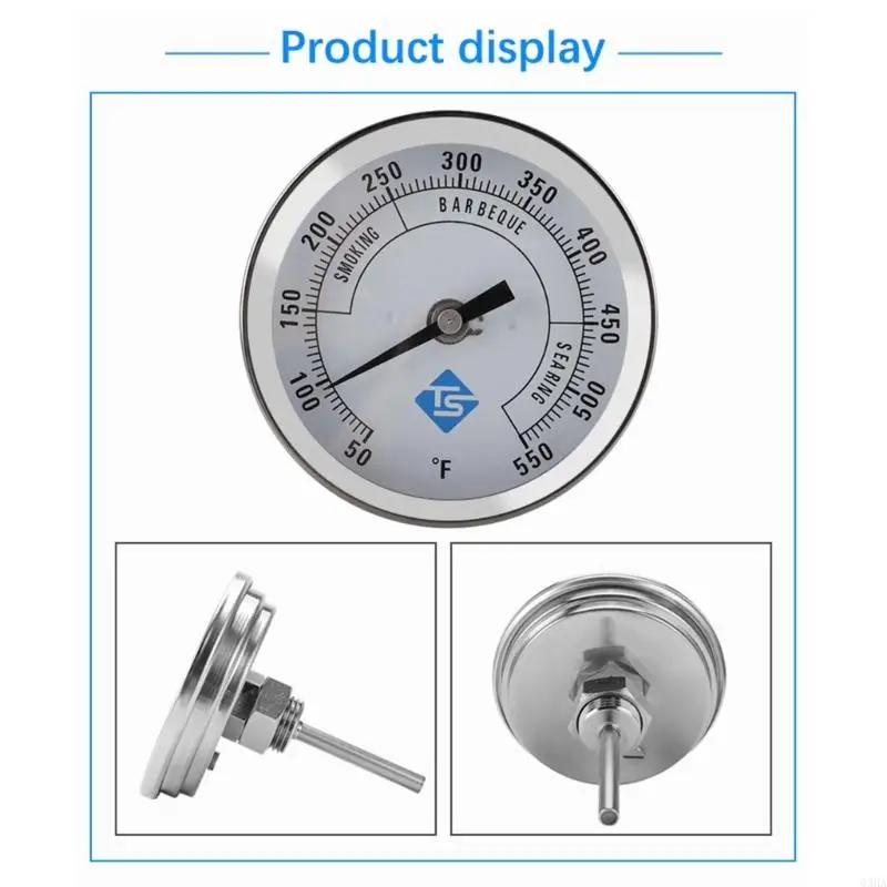 63HA Round Temperature Test Meter for Food Grill Temp Gauge 50-550℉ Measuring Ranges