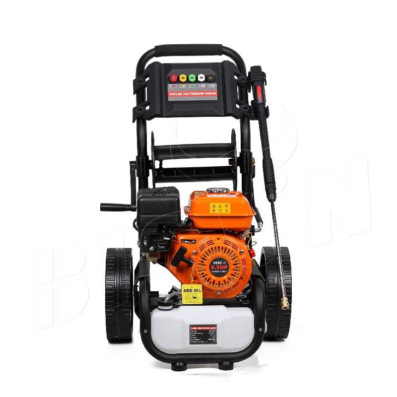 BISON China Zhejiang Taizhou Commercial Use Heavy  3000psi 200 bar 9hp Gasoline High Pressure Washer With Soap Injector