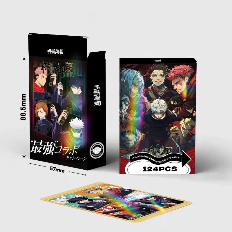 สติกเกอร์การ์ดโลโม่ลายอนิเมะญี่ปุ่น จูจุตสึ ไคเซ็น 124 ชิ้น พร้อมโปสการ์ด ข้อความ รูปภาพ ของขวัญสำหรับแฟนเกม ของสะสม การ์ดสะสม