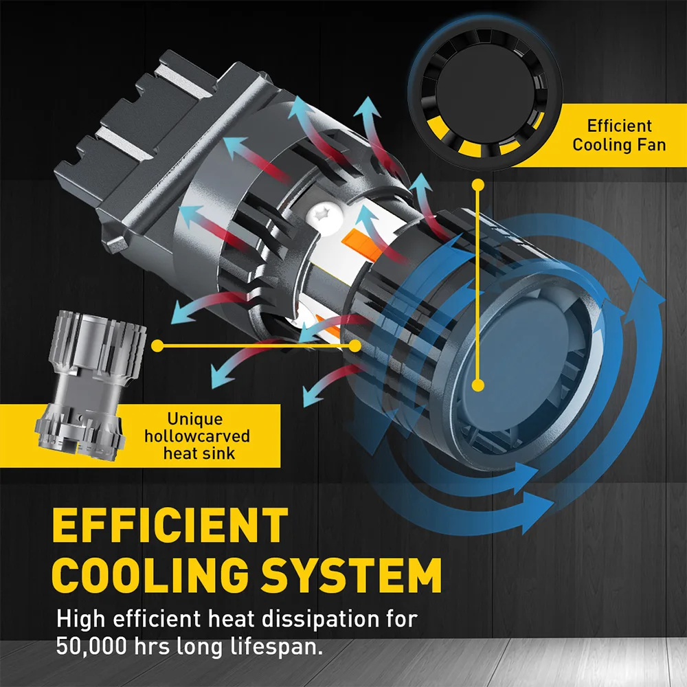 AUXITO 2 قطعة Canbus أضواء السيارة T25 LED 3157 3156 P27W P27/7W العنبر الأصفر بدوره مصباح إشارة 6500K الأبيض احتياطية الذيل مصباح إيقاف السيارة