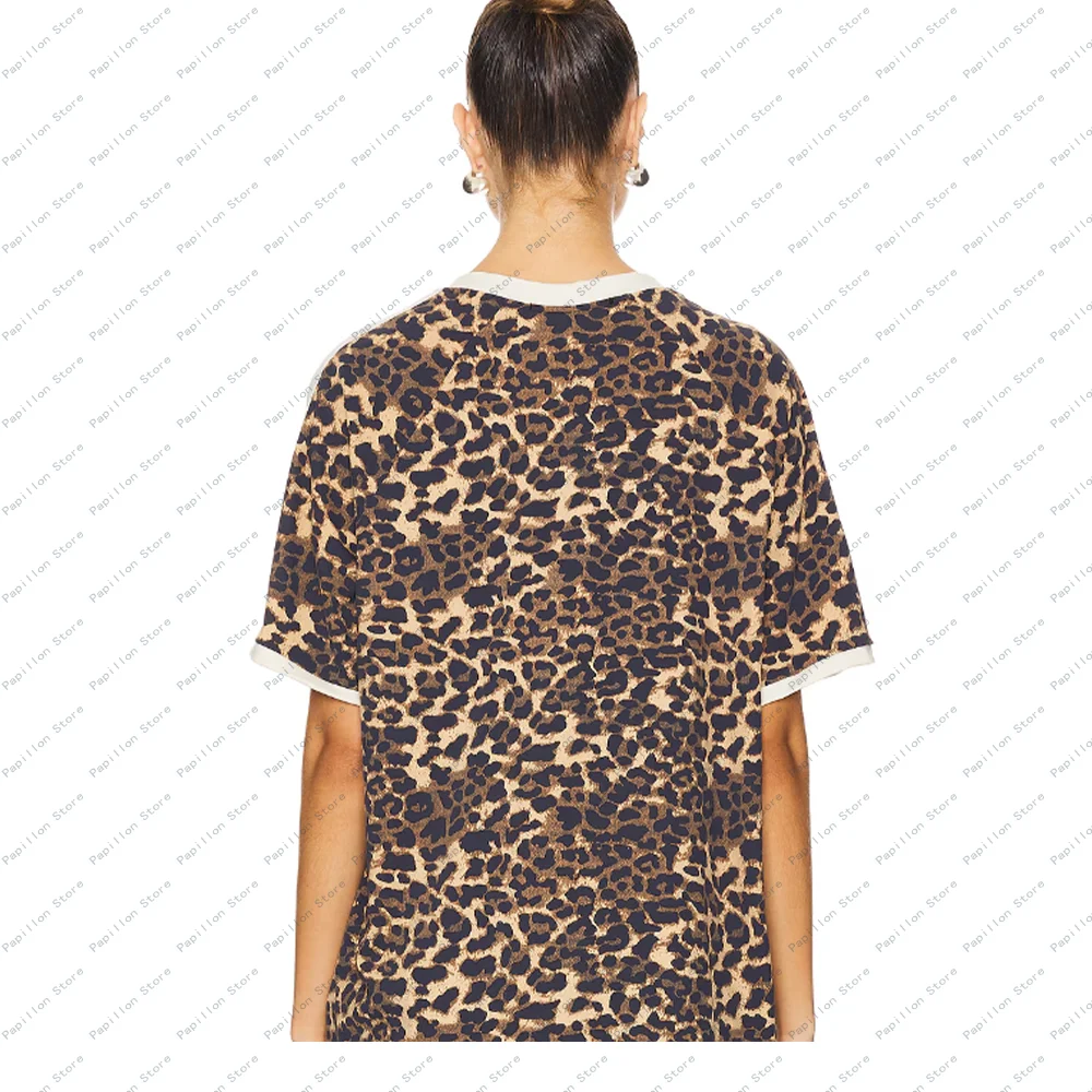 Y2k Leopard T Shirt Y2k Stockholm Style Trendy Women's Girl's Clothing Oversized Comfort Sportwear Top 08 Dallas Sport Style Hot