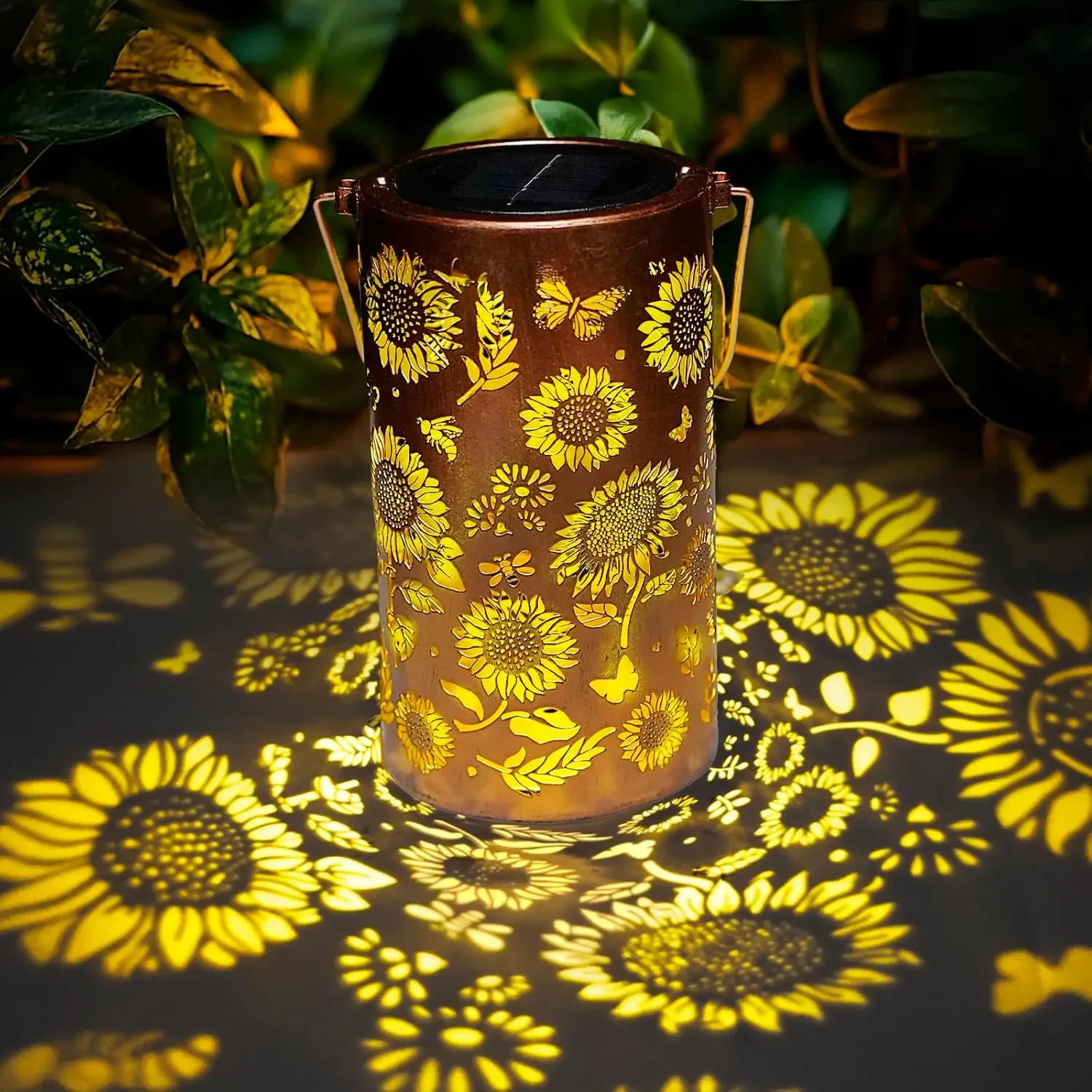 Sunflower Light and Shadow Light Waterproof Outdoor Light  Solar Powered for Night Pathway Lawn Garden Patio Decor Lighting
