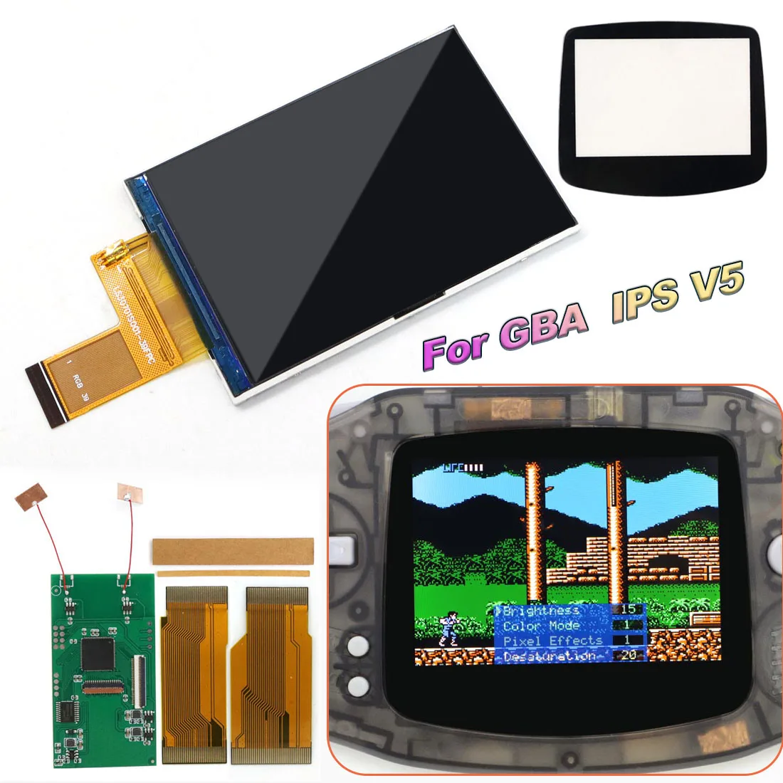 

Hispeedido 3.0'' Оригинальный размер для GBA IPS, высокая яркость, V5, комплекты LCD-экранов 720*480 HD, 9 пикселей на 1 пиксель для Gameboy Advance