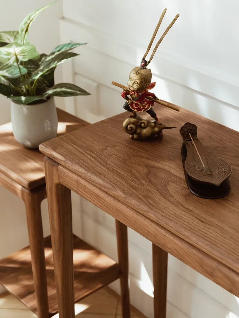 Black Walnut Wood Entrance Table a Long Narrow Table Wall Entrance Cabinet Narrow Desk with Drawer Desk Altar